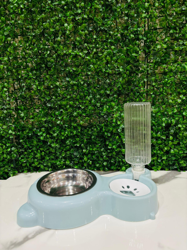 Pringo Dog Bowls Automatic Water Dispenser Bottle Water Plastic Pet Bowl & Bottle(450 ml Blue, White)