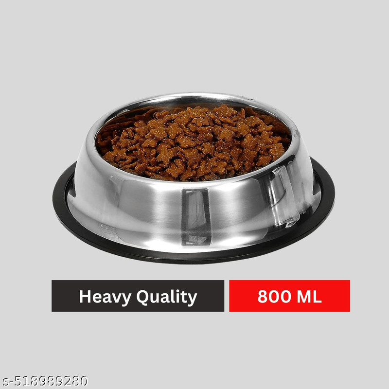 Paw N Pet Pet Bowl Food & Water Feeding Stainless Steel Bowl for Dogs and Cats Stainless Steel Pet Bowl(850 ml Steel)