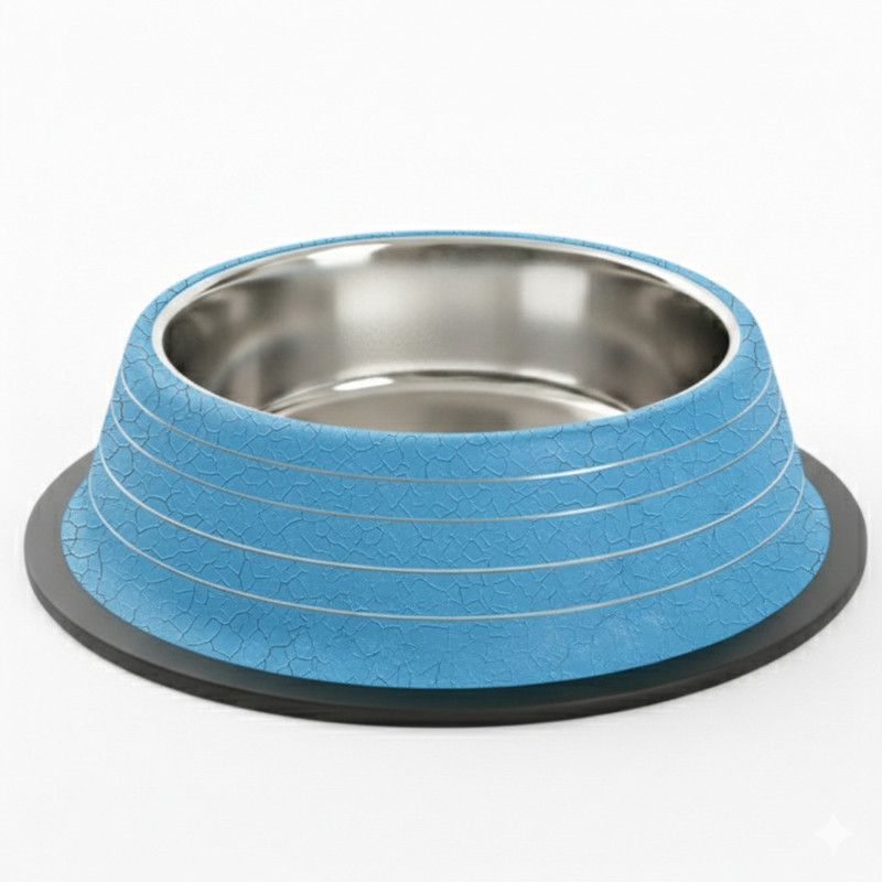 FOURESTA Dog and Cat Bowl 750ml Removable Ceramic Non Skid Bowl for Small Dogs & Cat Ceramic, Stainless Steel Pet Bowl(300 ml Multicolor)