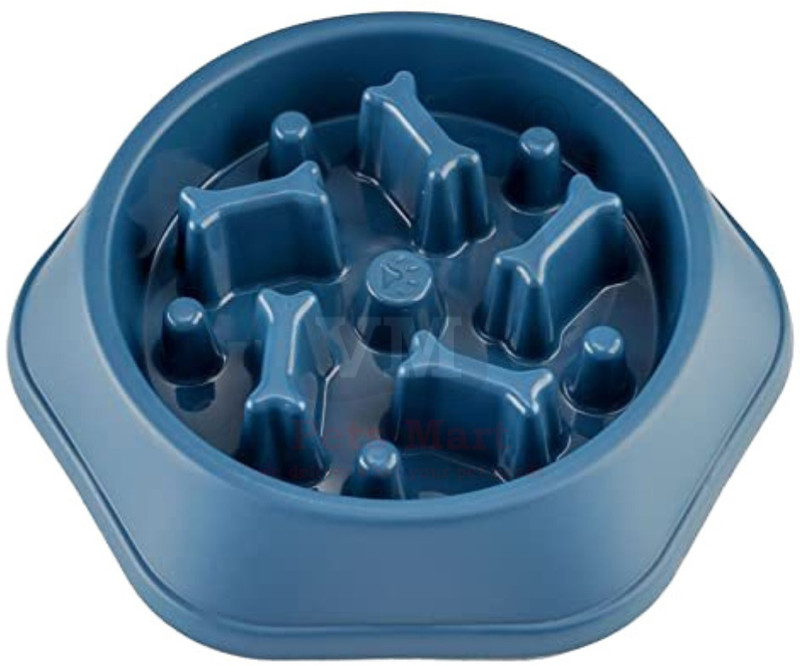 VM Mart VM Mart Interactive Slow Feeder Dog Cat Bowl Plastic Pet Bowl(200 ml Blue)