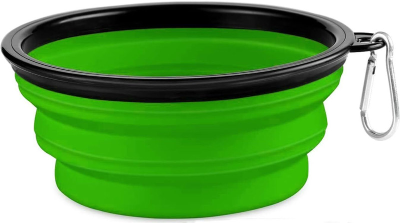 Infinite Paradise Portable Silicone Dog Bowl with Carabiner,Travel Feeding & Water Bowl for Pets Silicone Pet Bowl(400 ml Multicolor)