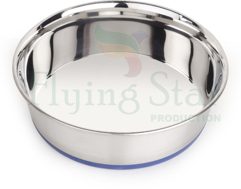 Dog Boss Heavy-Duty Stainless Steel Feeding Bowl for Pets–Non-Tip,Hygienic,Noiseless Base Stainless Steel Pet Bowl(2100 ml Silver)