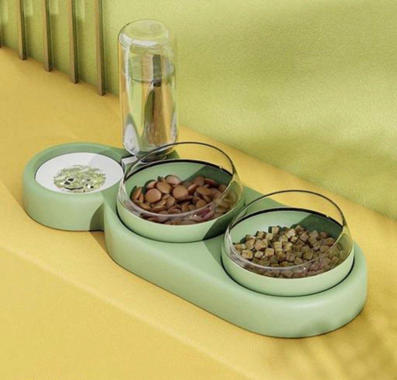 ROHENIX Plastic Pet Bowl & Bottle(250 ml Green)