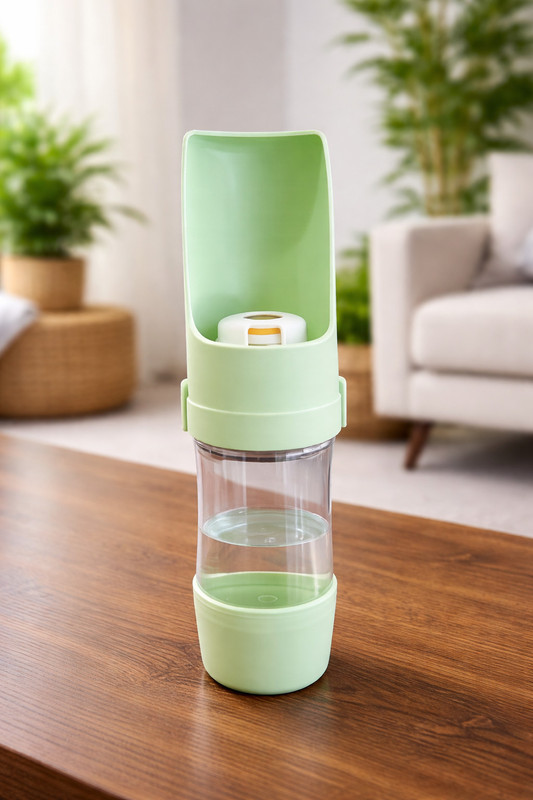 PETSNPLAY Silicone Pet Bottle(450 ml Green, Clear)