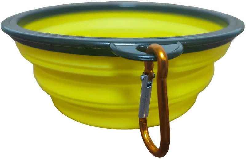 PETZ R US Pets Large Silicone 650 ML Bowl for Dogs & Cats, Durable & Non Toxic (Yellow) Silicone Pet Bowl(650 ml Yellow)