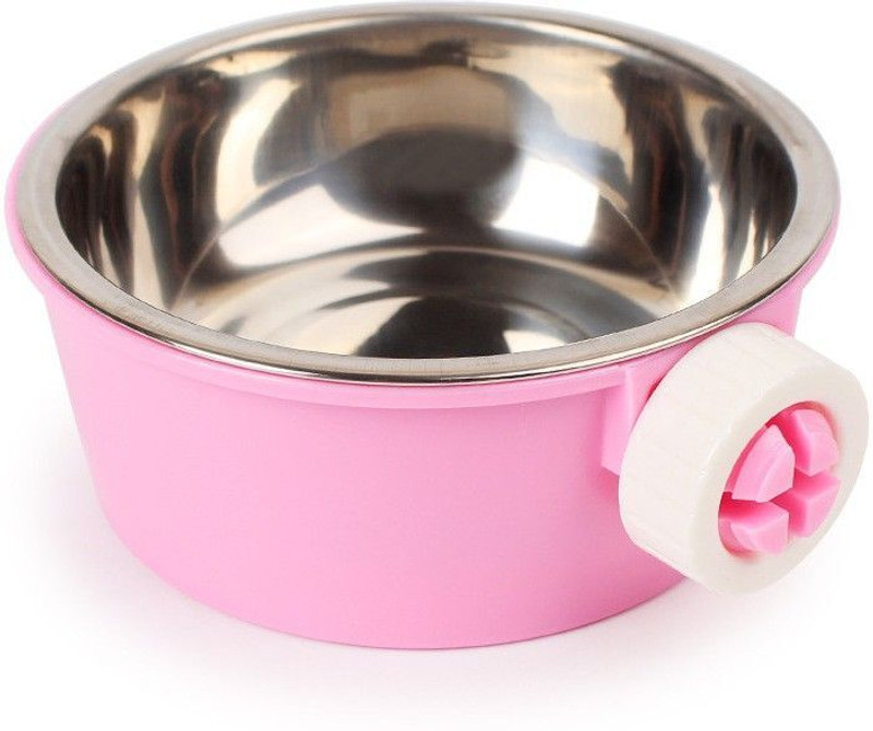 Sage Square Plastic, Steel Pet Bowl(65 ml Blue)