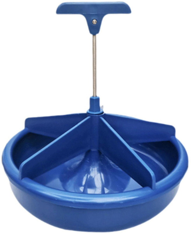 Safure Multi-Slot Piglet Feeder Bowl Heavy-Duty Plastic Livestock Feeding Trough Plastic Pet Bowl(3 L Blue)