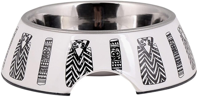 Mystic Paws Printed Feeding, Ceramic Pet Bowl(250 ml Grey)