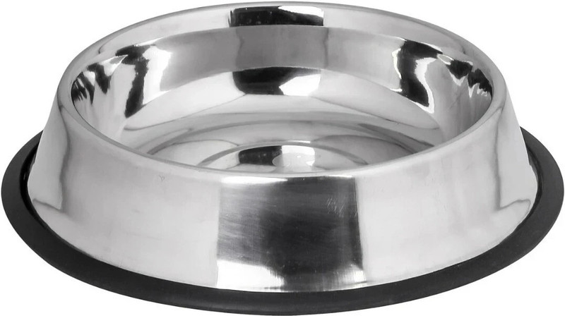 CIBO X-Large 1650 ML Super Premium Quality Anti Skid Scratch Proof Dog Bowl Round Silver Plated, Stainless Steel Pet Bowl(1650 ml Silver, Steel)