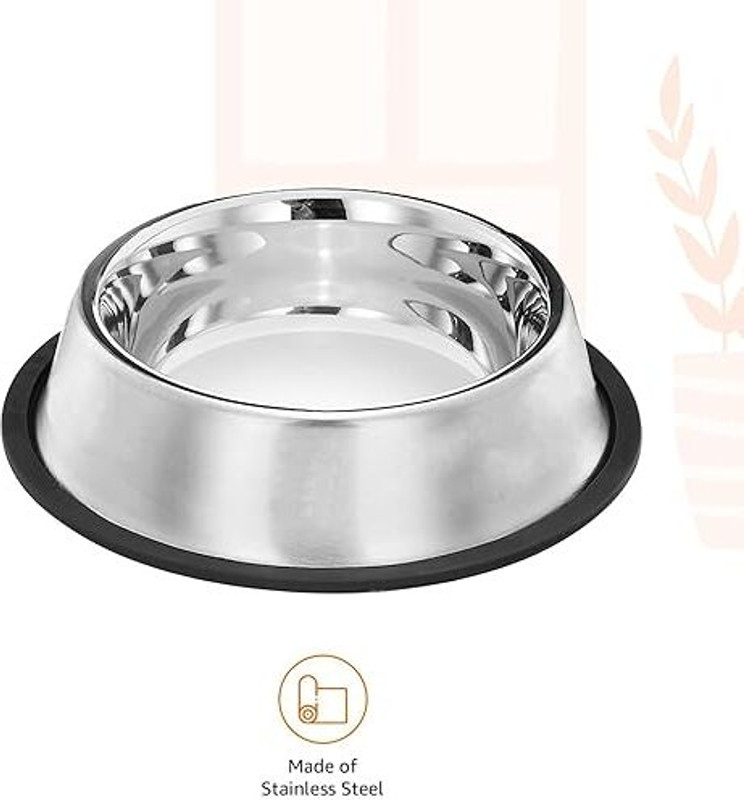 shreemahantam Stainless Steel Dog Bowl Silver Pet Bowl(250 ml Silver)