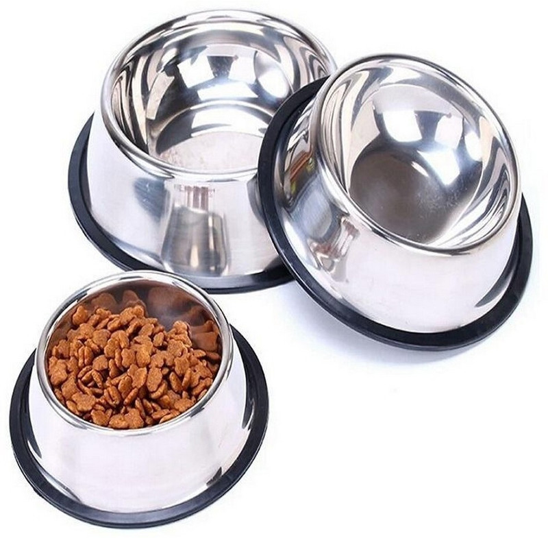 Furever Friends Dog/Cat Size Stainless Steel Extra Small 200ML Bowl (Pack Of 3) Stainless Steel Pet Bowl(200 ml Steel, Silver)