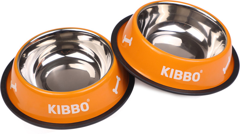 KIBBO Stainless Steel Pet Bowl(750 ml Orange)