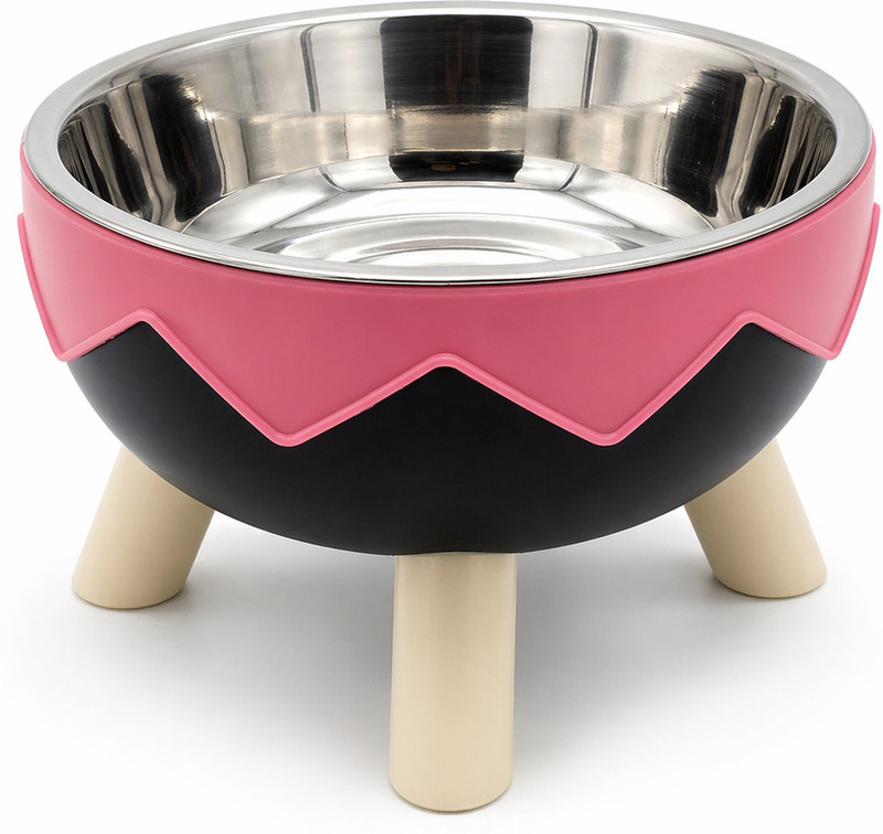 Nutripetix Elevated Anti-Slip Stainless Steel Pet Feeding Bowl with Stand Plastic Pet Bowl(750 ml Multicolor)
