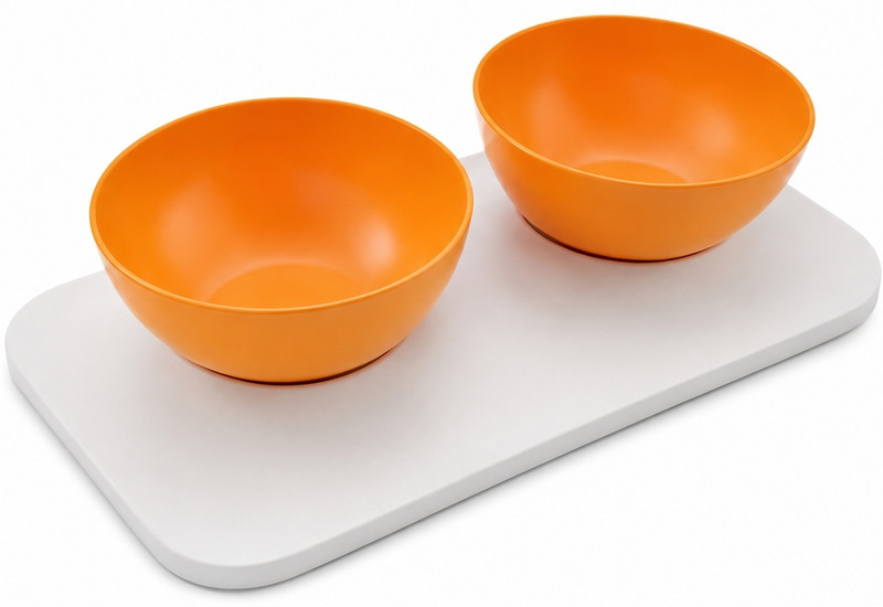 Nutripetix Nutripetix Dual-Comfort Plastic Feeding Station Plastic Pet Bowl(350 ml Orange)