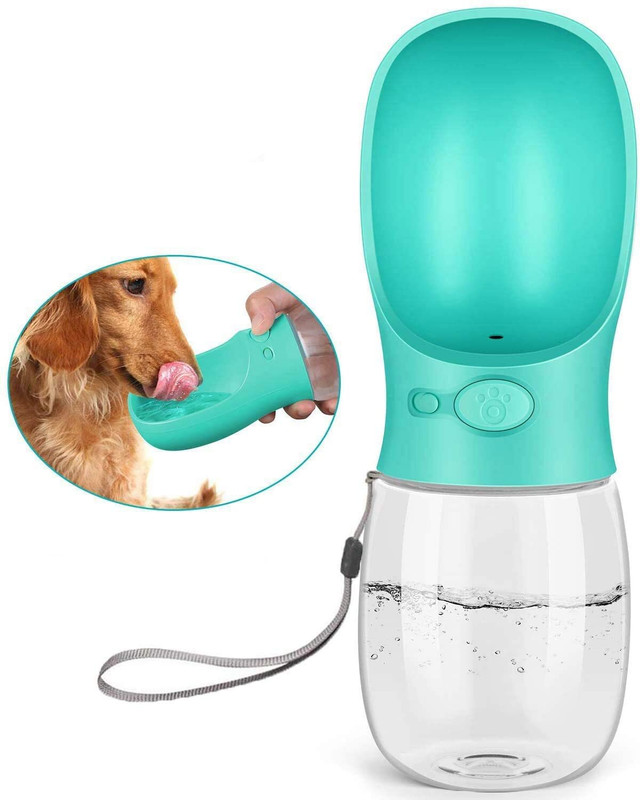 MSVTRADESS Dog Water Bottle, Leak Proof Portable Puppy Water Dispenser Plastic Pet Bowl & Bottle(300 ml Multicolor)