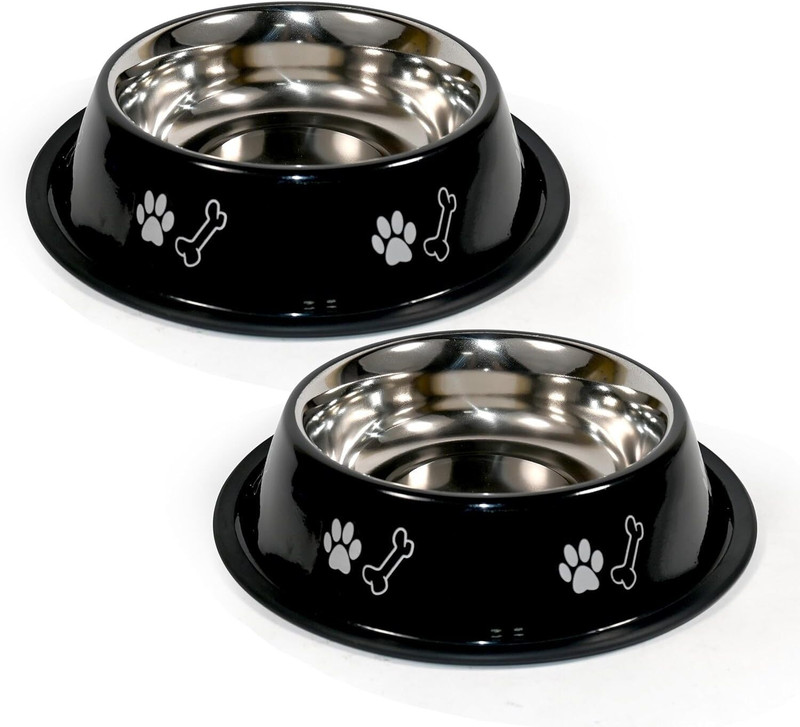 FONDLE Steel Pet Bowl(700 ml Black)