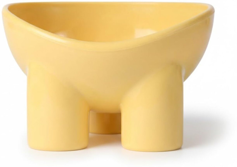 MIAOFAIRY Raised Tilted Food & Water Bowl for Cats Plastic Pet Bowl(300 ml Multicolor)