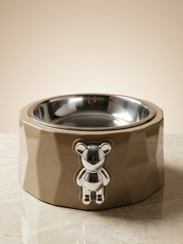 TailSetter Aluminium, Plated Pet Bowl(250 ml Brown)