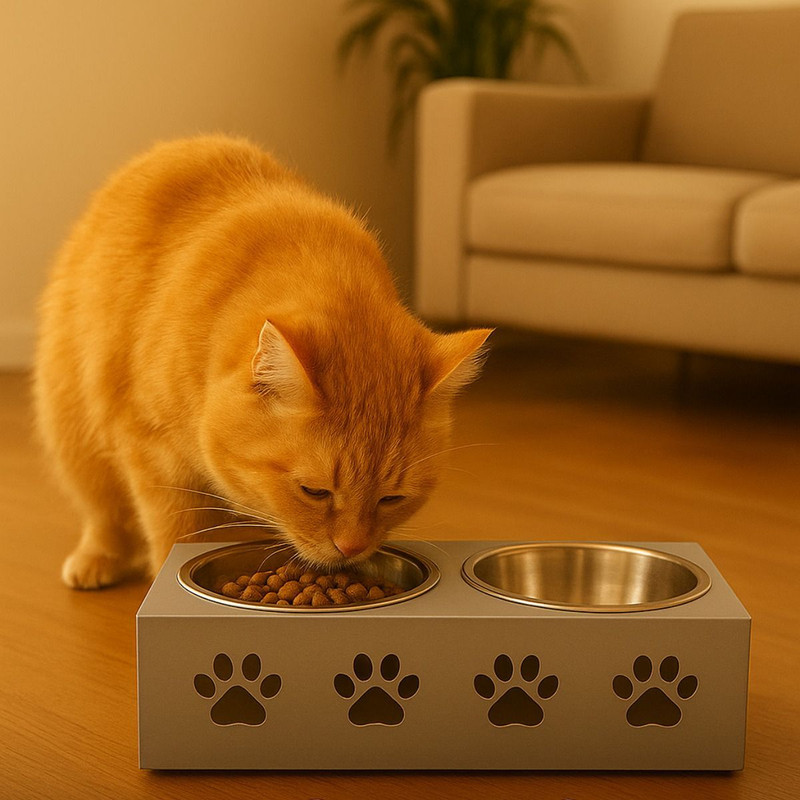 MeetDecor SmallSilverBowl Steel Pet Bowl(800 ml Silver)