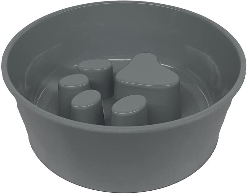 Mystic Paws Paw Design Slow Feeding, Plastic Pet Bowl(400 ml Light Blue)