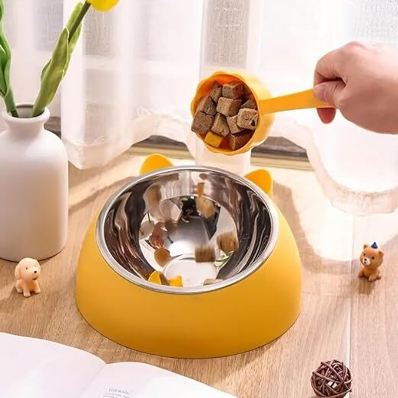 PIXEL MART NEW BOWL Stainless Steel Pet Bowl(500 ml Multicolor)