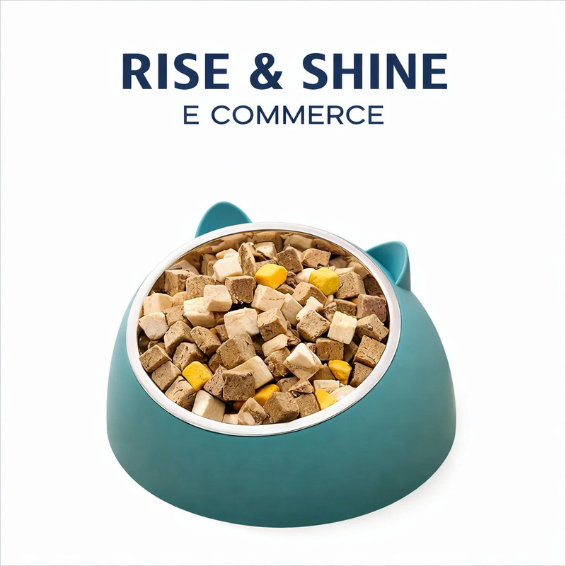 rise and shine e commerce Stainless Steel Pet Feeding Bowl | Cute Ear Design for Dogs & Cats (Multicolor) Pet Bowl Mat