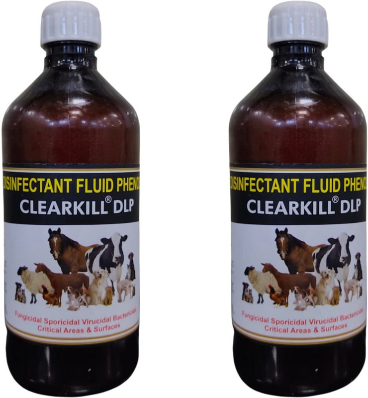 ClearKill DLP Phenolic Black Disinfectant Fluid for Critical Surfaces, Farms, (pack of 2) Pet Cage Cleaner(500 ml)
