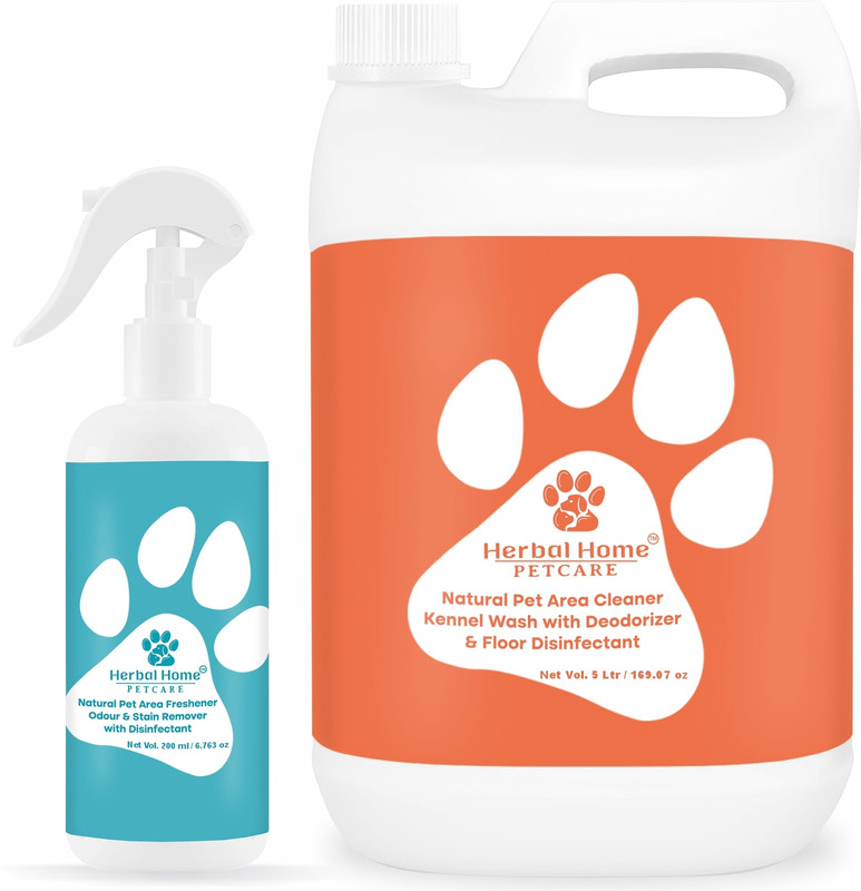 Herbal Home Pet Area Cleaner + Freshener(1000ml+500 ml) | Pet Odour & Urine Smell Remover Pet Cage Cleaner(1500 ml)