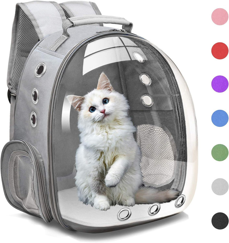 PSK PET MART Pet Transparent Cat & Small Dog Puppy Kitty Grey Backpack Pet Carrier(Suitable For Dog, Cat)
