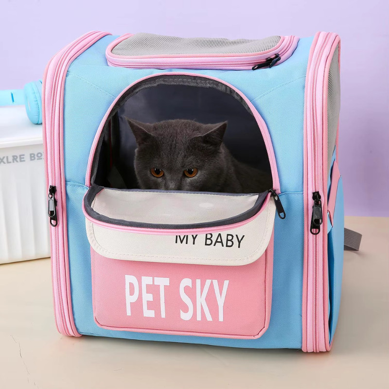 DogTrust Cat Backpack with Full Ventilation, Backpack for Cats and Small Puppies, Multicolor Backpack Pet Carrier(Suitable For Cat, Dog)