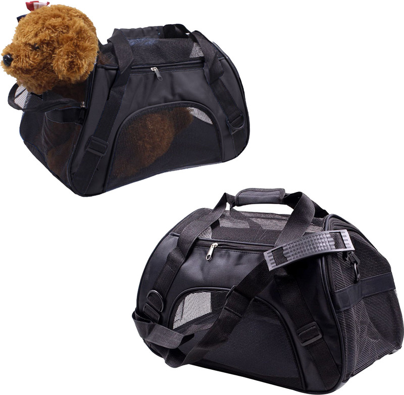 KRAPTICK Pet Travel Carriers, Pet Carrier Bag, Airline Approved Duffle Bags [Black] Backpack Pet Carrier(Suitable For Dog, Cat)