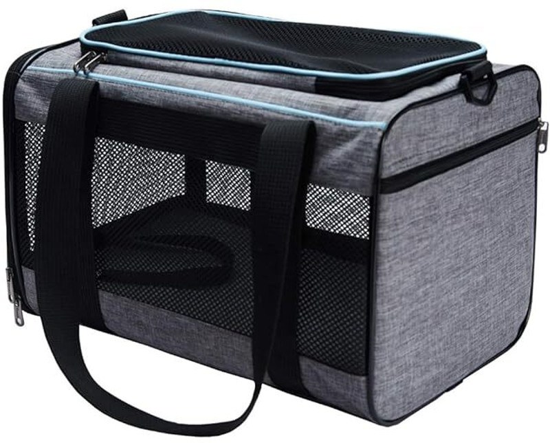 YYWOP 4U Cat Carrier Airline Approved Pet Carrier Bag for Small Dogs grey Car Pet Carrier(Suitable For Cat, Dog)