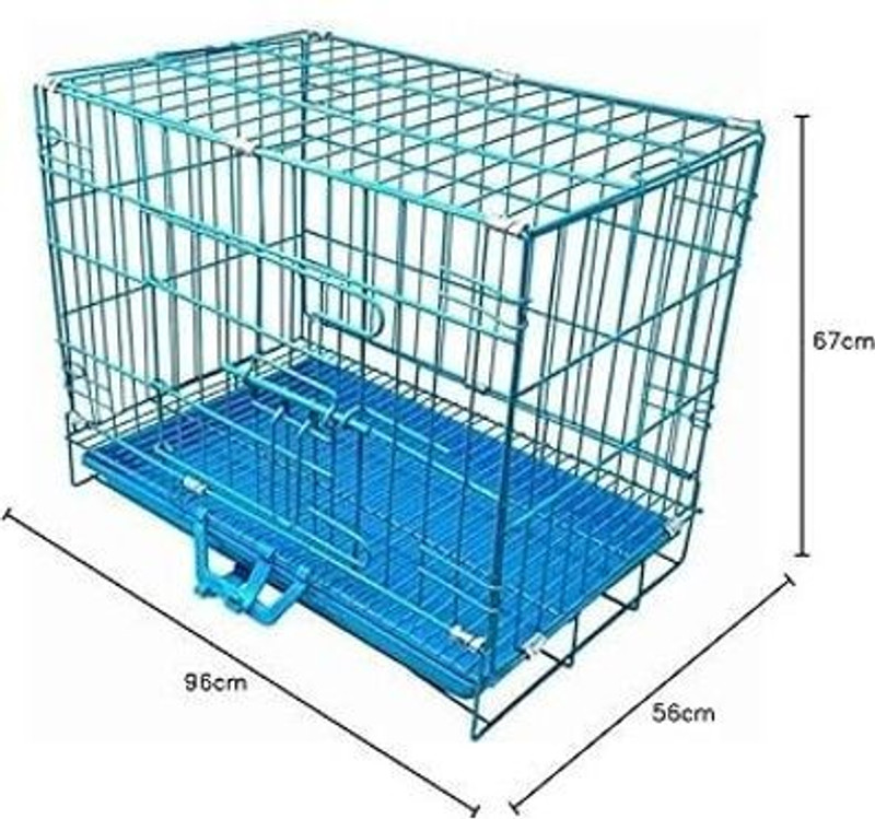 petcare Dog, Cat, Bird, Rabbit, Monkey, Mouse Cage large Size Folding cage Blue Pet Crate(Suitable For Cat, Dog, Monkey, Mouse, Bird, Rabbit)