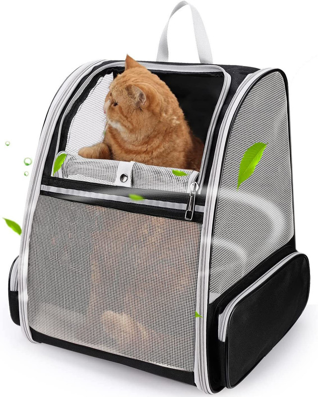Xigwig Pet Carrier Backpack for Dogs and Cats,Puppies Black Backpack Pet Carrier(Suitable For Cat)