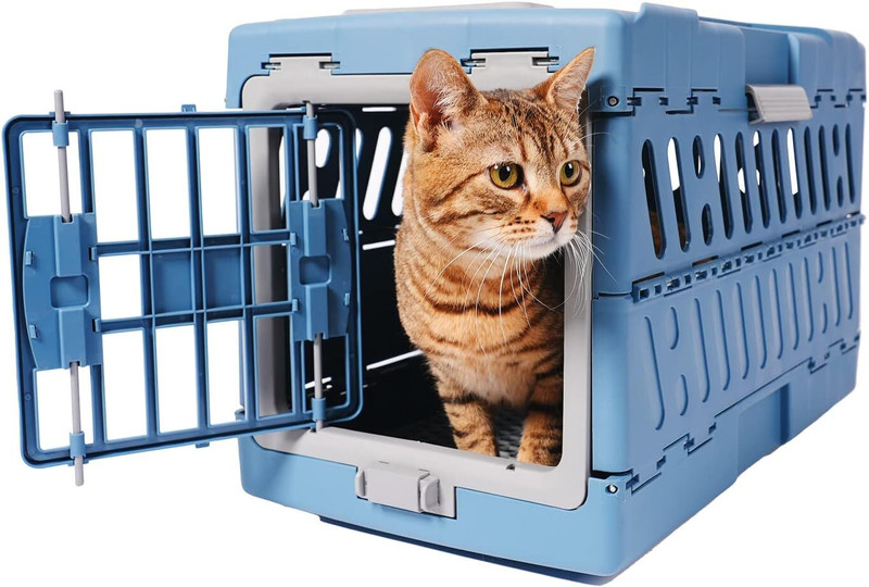 PSK PET MART 22 Inch Cage For Large Breeds Blue Airline Pet Carrier(Suitable For Dog, Cat)