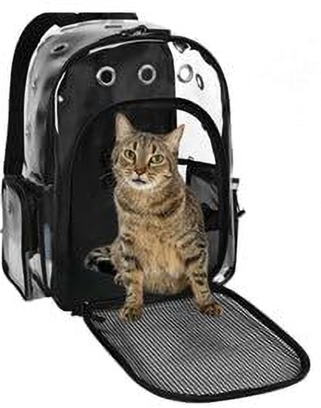 Smiledrive Cat Carry Bag Small Pet Carrier Backpack, Cat & Small Pets Black Backpack Pet Carrier(Suitable For Cat, Dog)