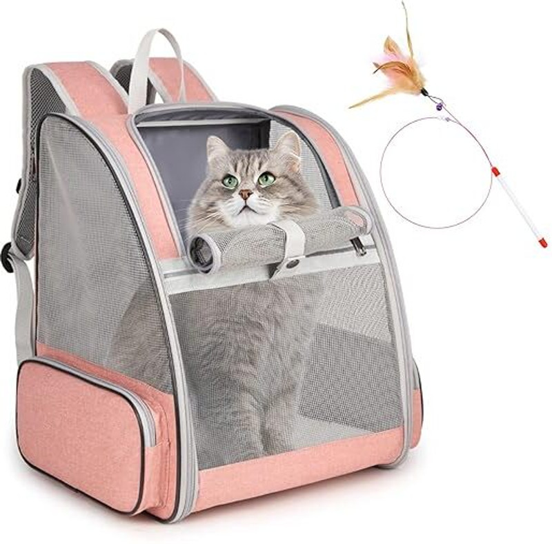 YYWOP 4U Portable Expandable Dog & Cat Carrier Backpack PINK Backpack Pet Carrier(Suitable For Cat, Dog, Rabbit)