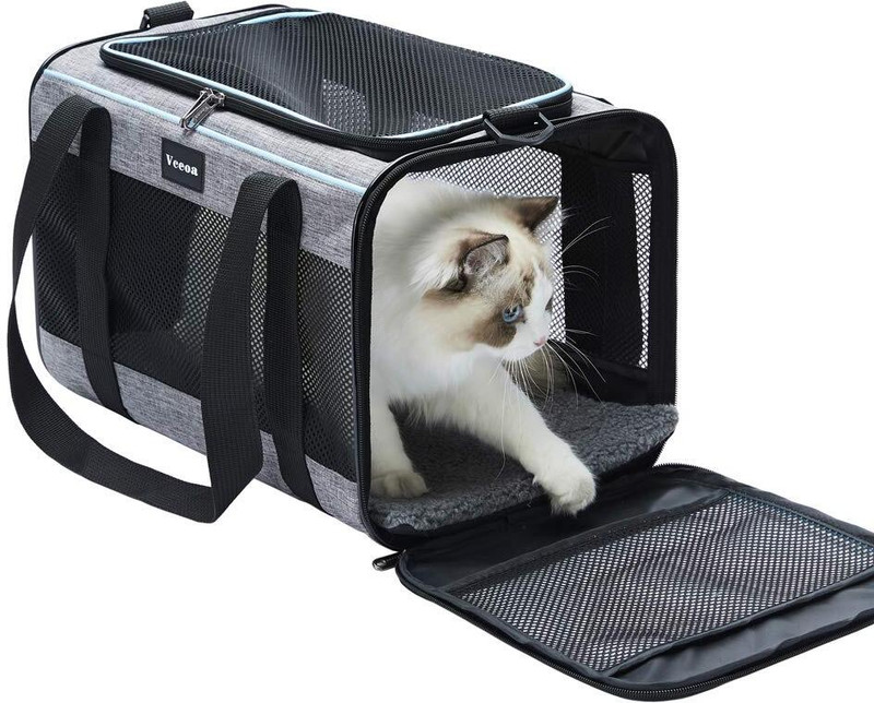 YYWOP 4U Puppies Pet Soft-Sided Mesh Pet Travel Carrier for Hiking, Outdoor Activities GREY Bike Pet Carrier(Suitable For Dog, Cat, Mouse)