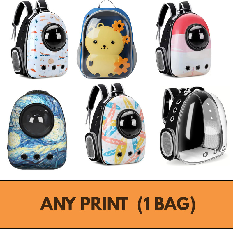 Petfun Pet Carrier Backpack with Transparent Bubble Window Bag (any 1) Multicolor Backpack Pet Carrier(Suitable For Dog, Cat)