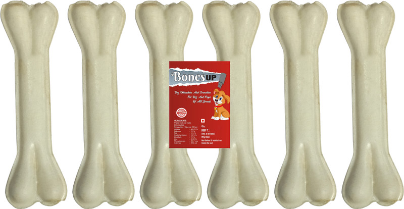 Bones UP Bones 5 inch 6 Pc Rawhide Chews for Dogs of All Size Puppy Food Chicken Dog Chew(500 g, Pack of 6)