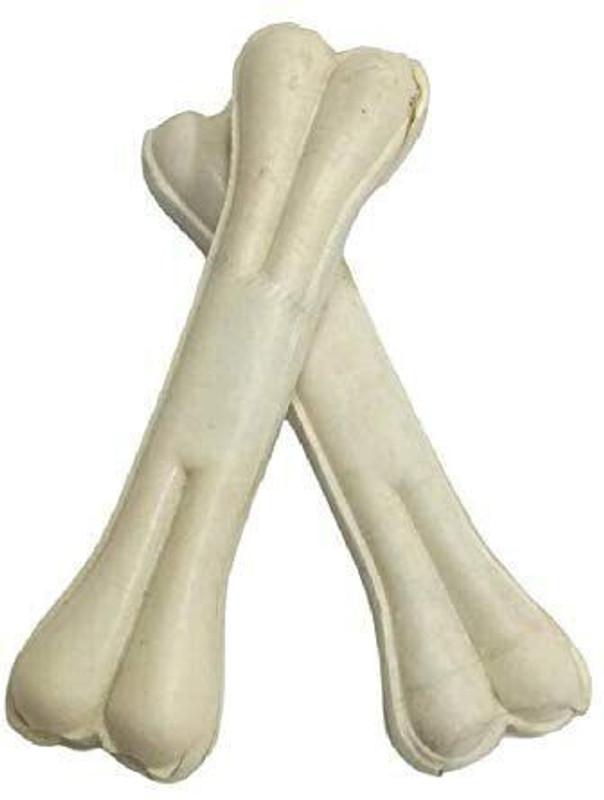 Dogslu Dog Chew Calcium 4 Bones Rawhide Pressed Bone 5 Inch Chicken, Mutton Dog Chew(325 g, Pack of 2)