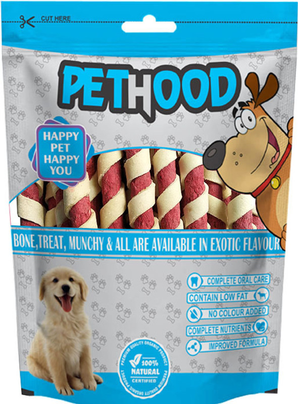 PET HOOD Dog Chew Mutton Twisted Stick 450 gram, Spiral Sticks Dogs, Dog Sticks Mutton Mutton Dog Chew(450 g, Pack of 1)