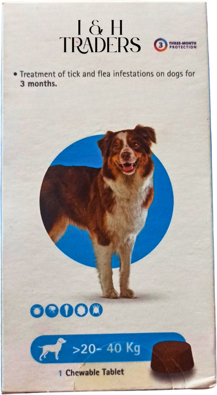 I AND H Traders Tick Acto - Chew 20-40 kg( 1000 mg ) Vegetable Dog Chew(0.03 kg, Pack of 1)