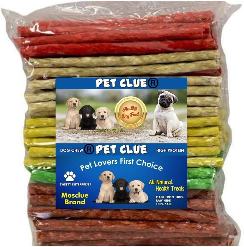 Pet Clue Multi Munchy Twisted & Healthy Mix Chew Stick Multy Flavour Dog Treat ( 500 Gm) Mutton, Chicken Dog Chew(500 g, Pack of 1)