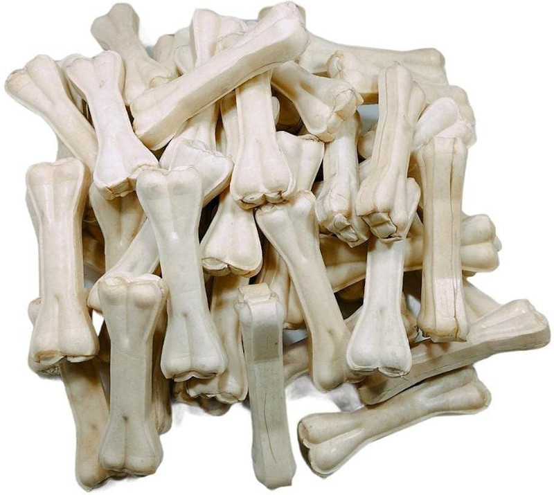 Hundur Store Calcium Press Dog Bone 5inch Makes Teeth & Gums Healthy | Long Lasting Treats Chicken Dog Chew(250 g, Pack of 1)