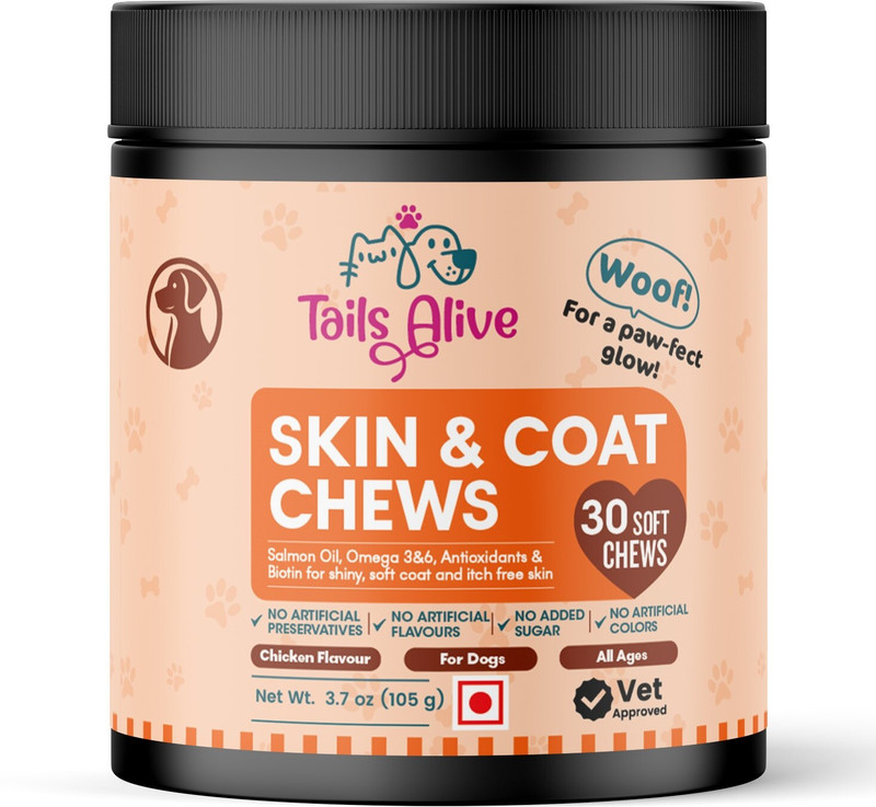TailsAlive Probiotic Soft Chews Supplements for Dogs | 30 Soft Chews Chicken Dog Chew(105 g, Pack of 1)