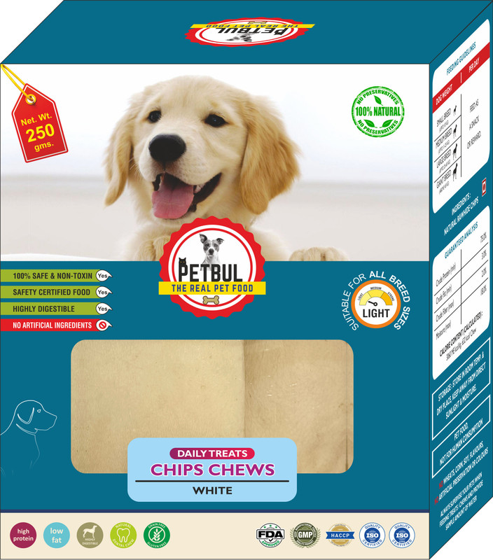 petbul Chips Chews White Dog Chew(250 g, Pack of 1)