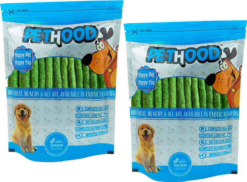 PET HOOD Mint Flavor Dog Chew Stick for Dogs 450 g + 450 g Pack of 2, Dog Snack Vegetable, Spinach, Mint Dog Chew(1 kg, Pack of 1)