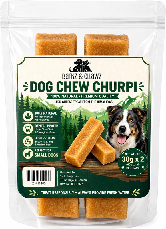 BARKZ & CLLAWZ Chew Bone Dog Treat – Natural Churpi for Medium Dogs (Pack of 2) Milk Dog Chew(70 g, Pack of 2)
