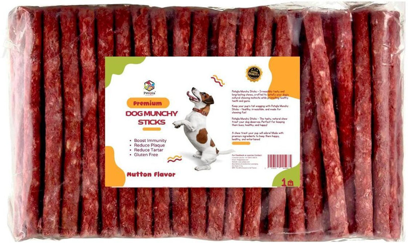 PetQila High Protein Dog Munchy Sticks, Mutton Flavoured Dog Chew 1000 Gm Mutton Dog Chew(1 kg, Pack of 1)